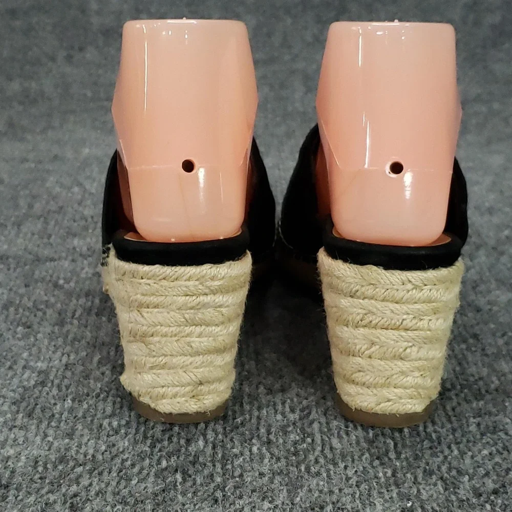 Vionic Kadyn Shoes Womens Size 6.5 Black Wedge Espadrille Slide Sandals Open Toe